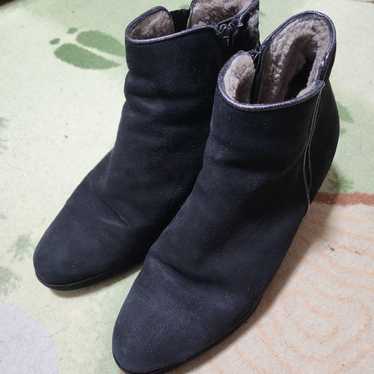 KANEMATSU Suede Short Boots Wedge Heel 24 cm - image 1