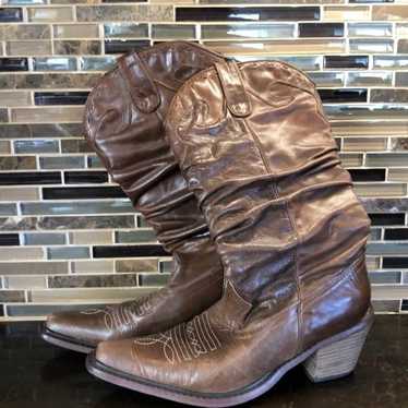 Steve Madden brown Sadddle cowboy boots