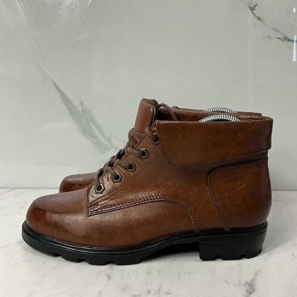 VINTAGE KF LTD Brown Leather Ankle Boots - image 2