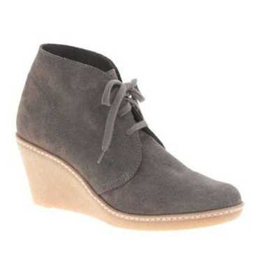 J.Crew Grey Suede Macalister Wedge Lace-up Boots