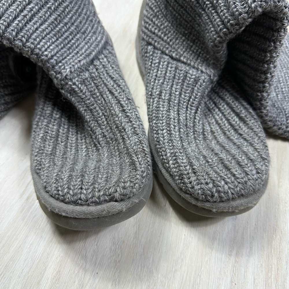 UGG Classic Cardy Gray Ribbed Knit Boots Button D… - image 7