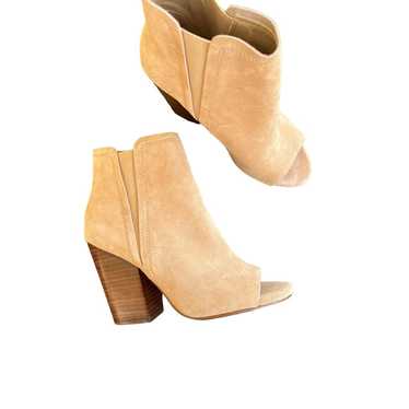 Splendid Caramel Suede Open Toe Ankle Bootie 7