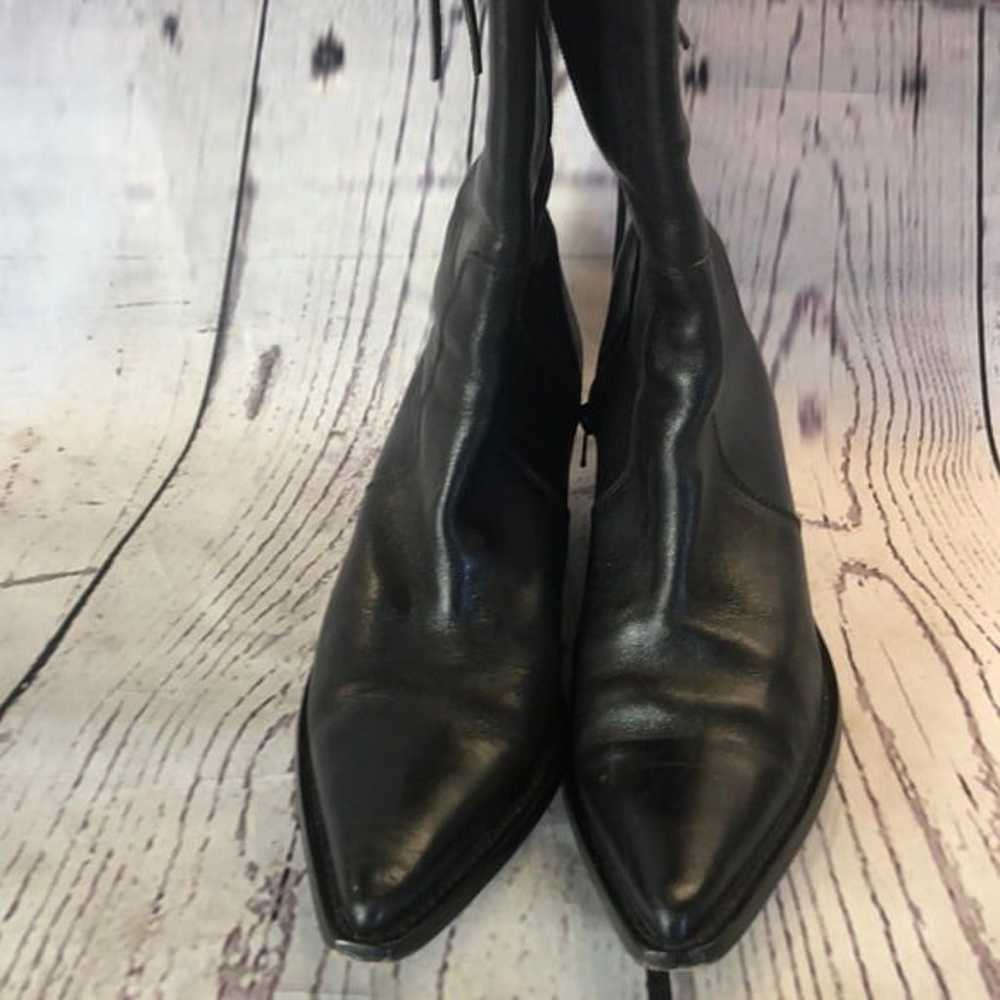 Gillio black leather studded western boo - image 3