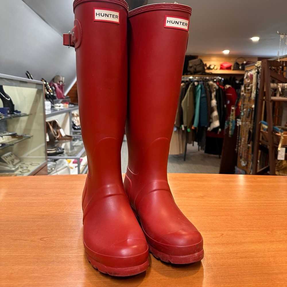 Red Hunter Rain Boots - Size 7 - image 1