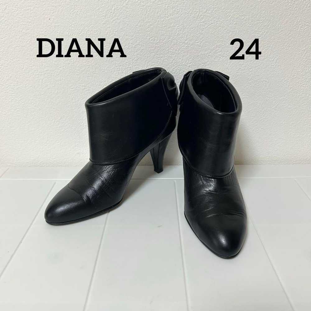 DIANA Booties with Back Ribbon Short Boots Black … - image 1