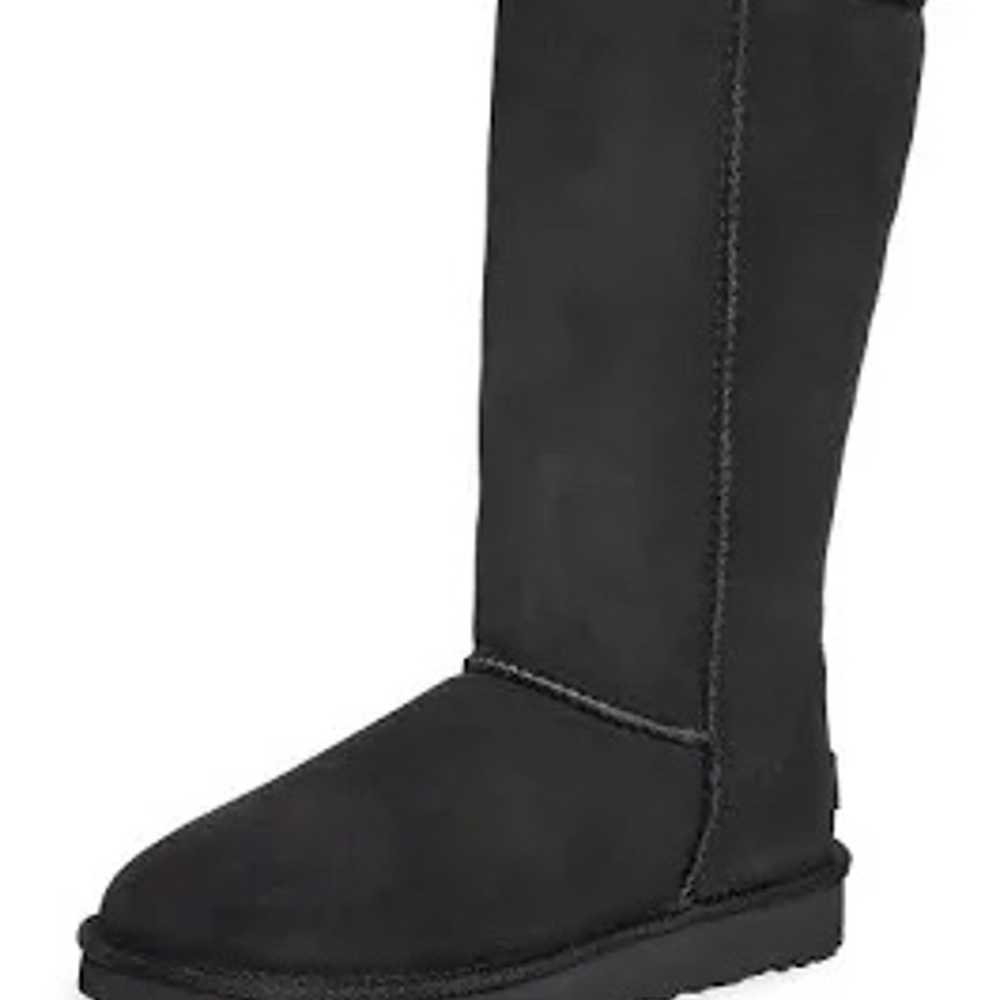 UGG women black suede Classic II tall boots Size 6 - image 12