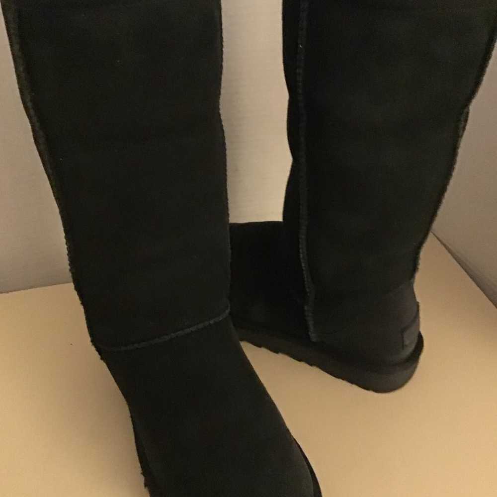 UGG women black suede Classic II tall boots Size 6 - image 3