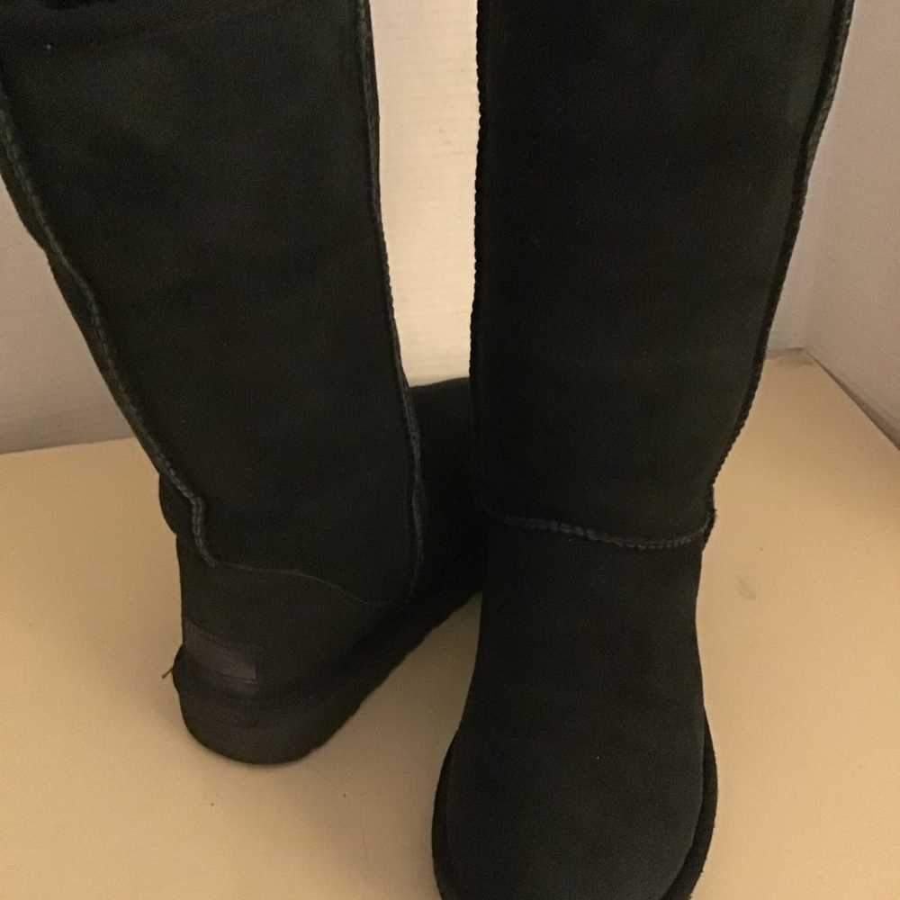 UGG women black suede Classic II tall boots Size 6 - image 4