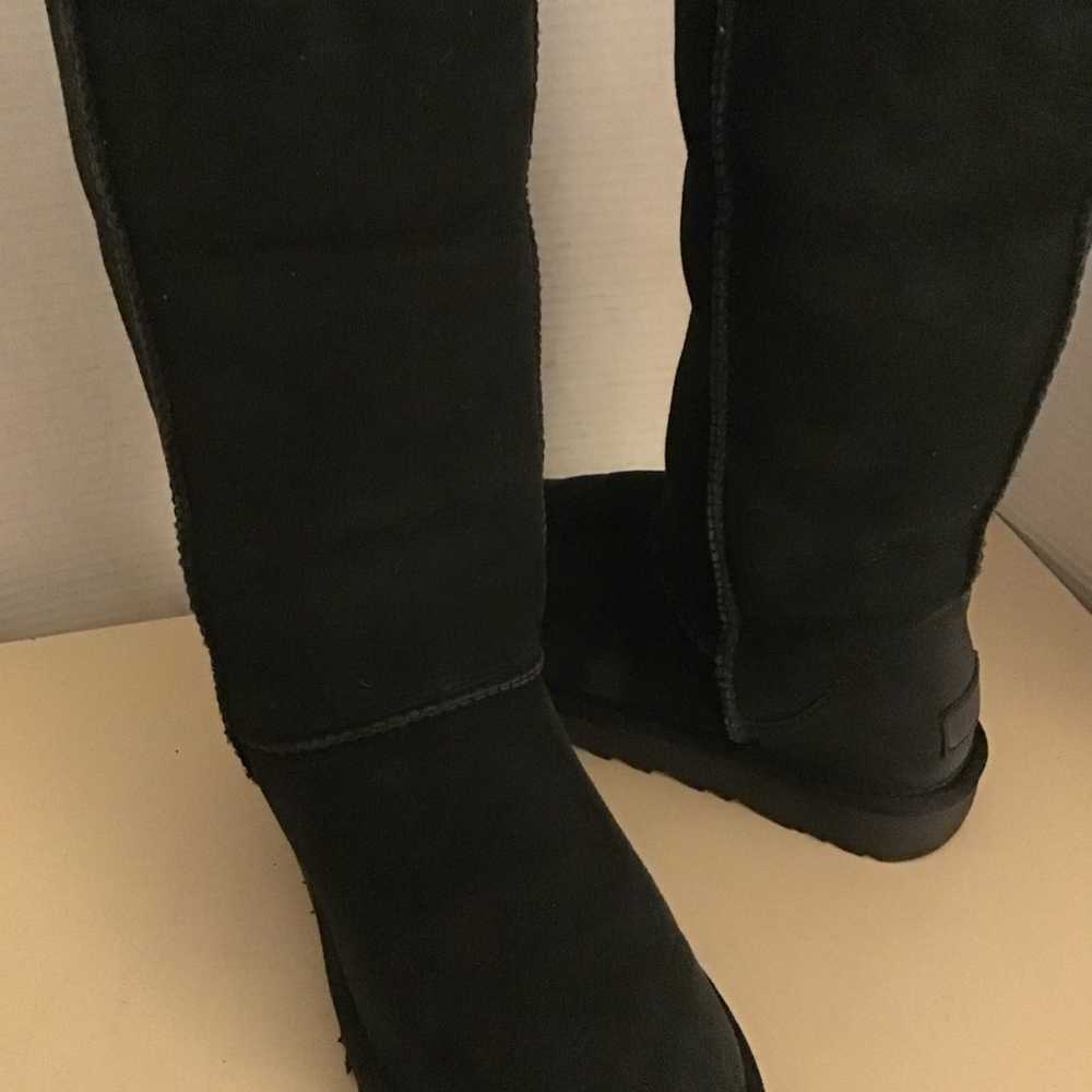 UGG women black suede Classic II tall boots Size 6 - image 6