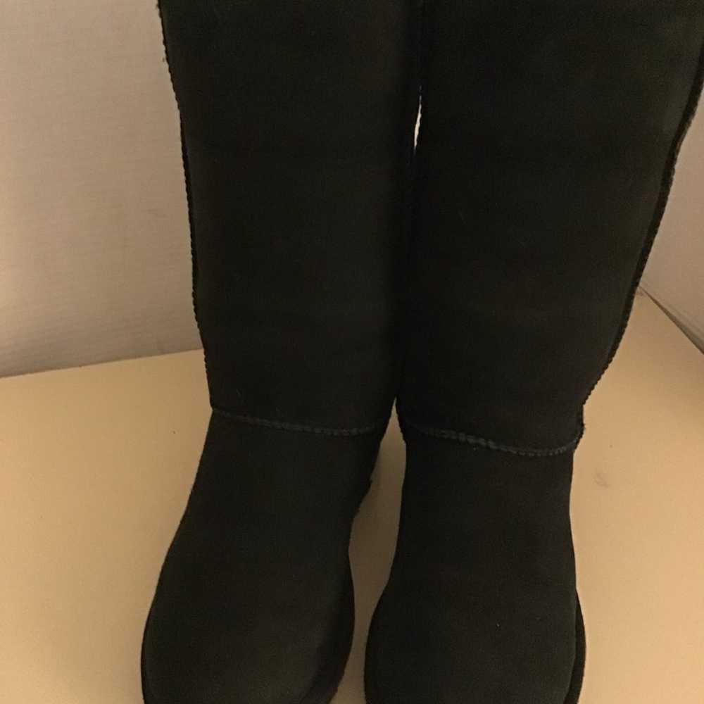 UGG women black suede Classic II tall boots Size 6 - image 7