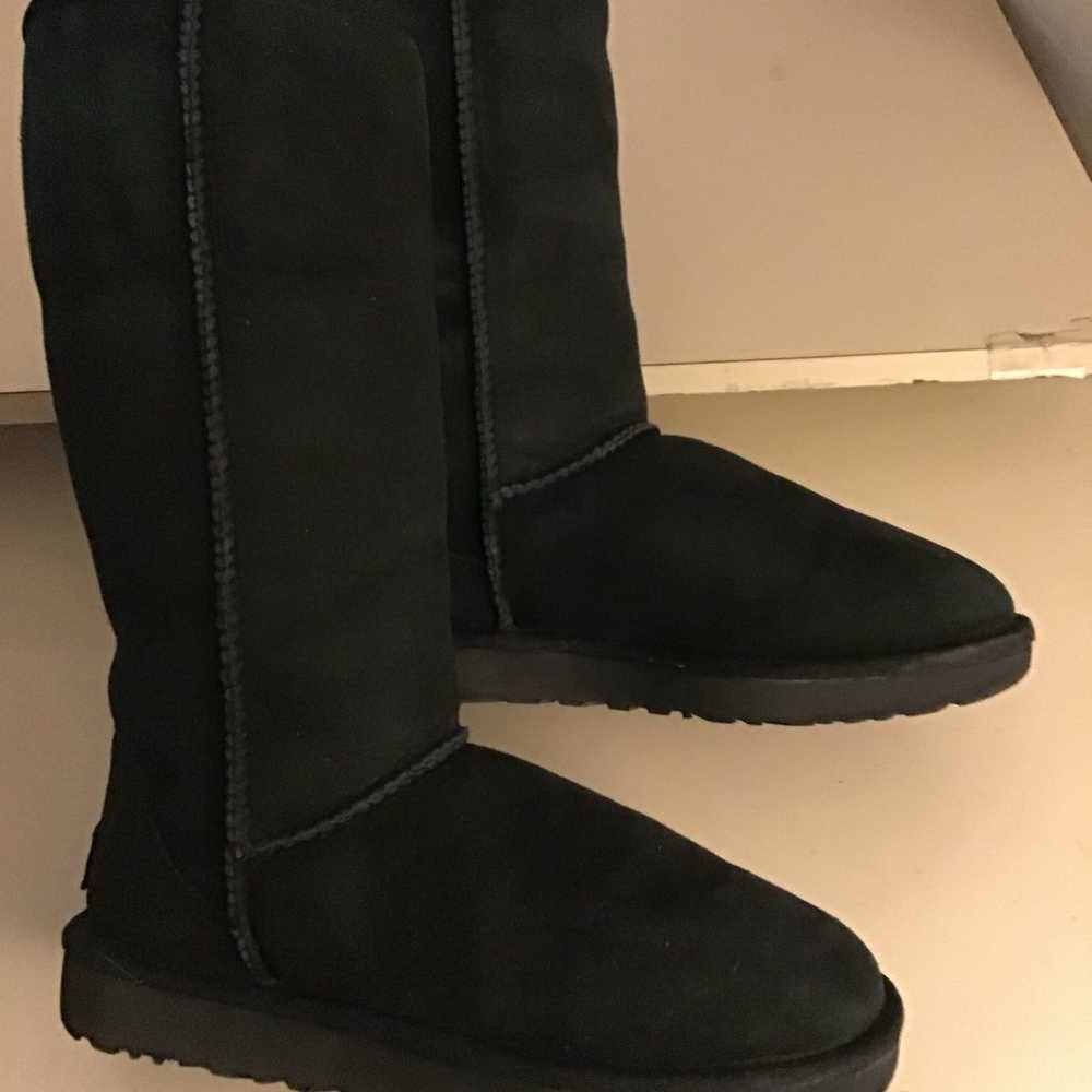 UGG women black suede Classic II tall boots Size 6 - image 8