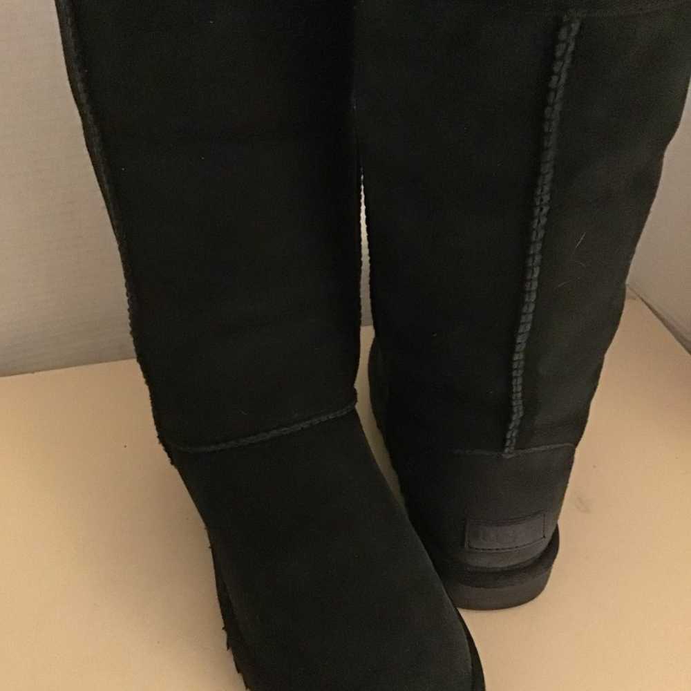 UGG women black suede Classic II tall boots Size 6 - image 9