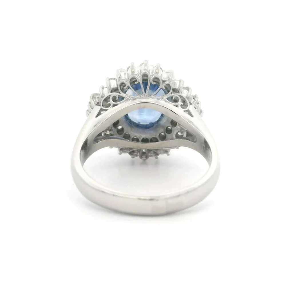 Platinum GIA 4.47ctw Oval Sapphire & Diamond Ball… - image 5