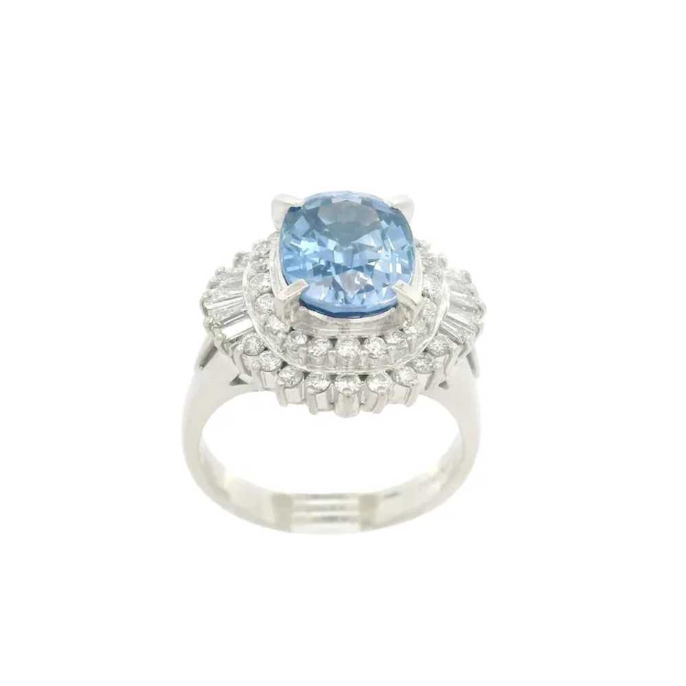 Platinum GIA 4.47ctw Oval Sapphire & Diamond Ball… - image 7