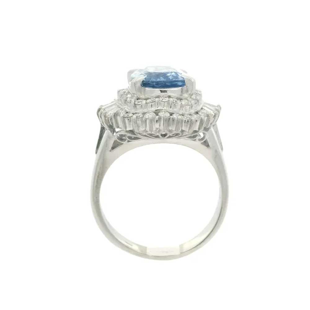 Platinum GIA 4.47ctw Oval Sapphire & Diamond Ball… - image 8