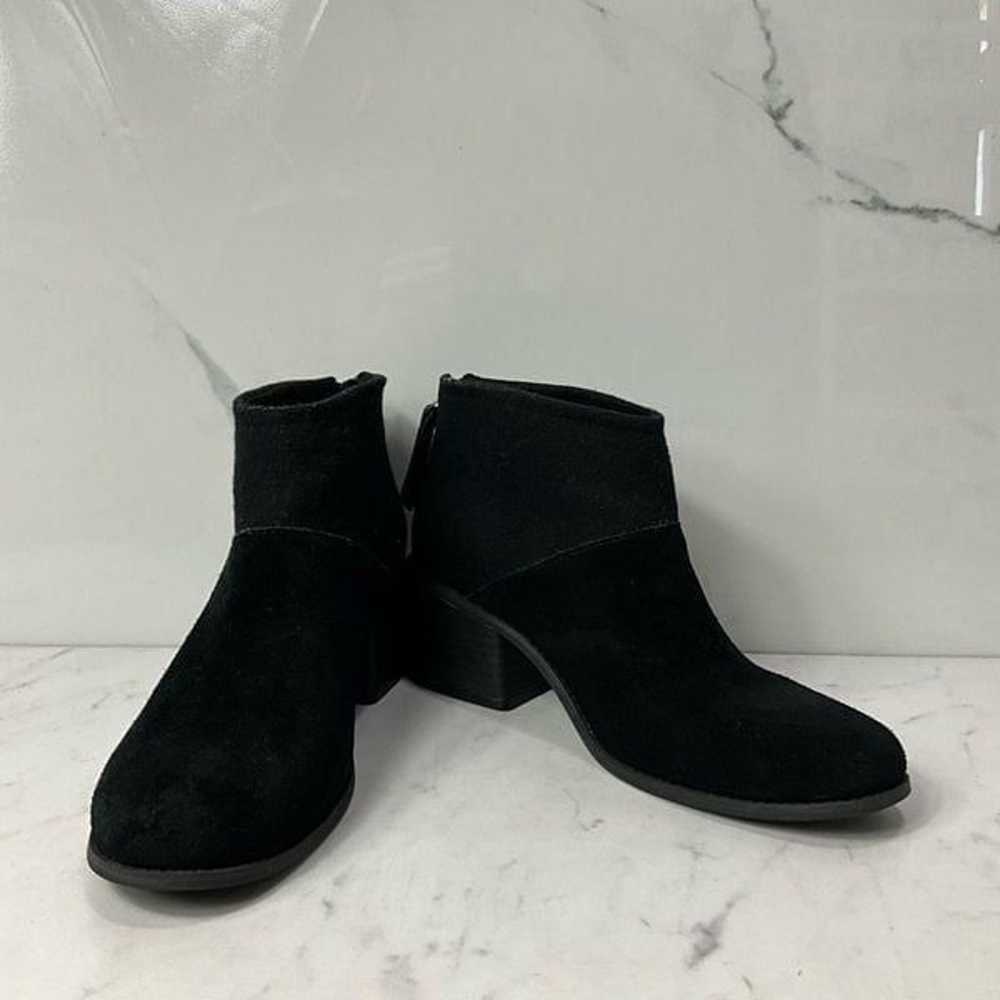 TOMS Black Suede Block Heel Ankle Boots - image 1