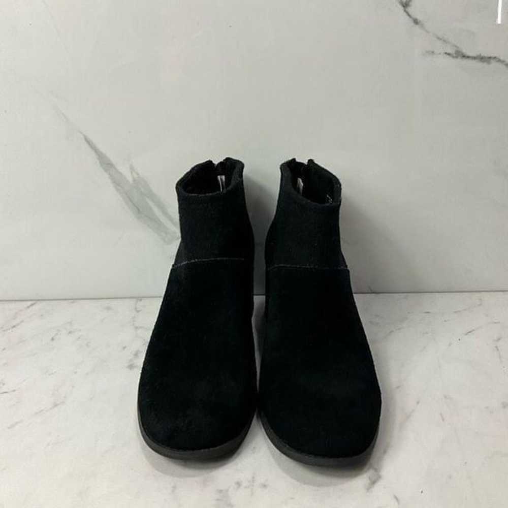 TOMS Black Suede Block Heel Ankle Boots - image 4