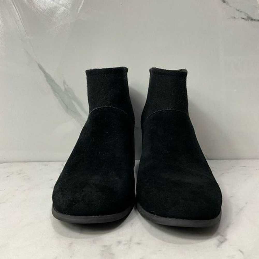 TOMS Black Suede Block Heel Ankle Boots - image 5