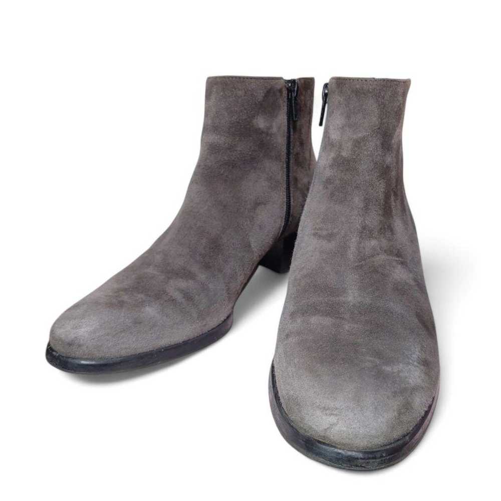 LucaGrossi Gray Side Gore Boots 23.5 Side Zip Sue… - image 11