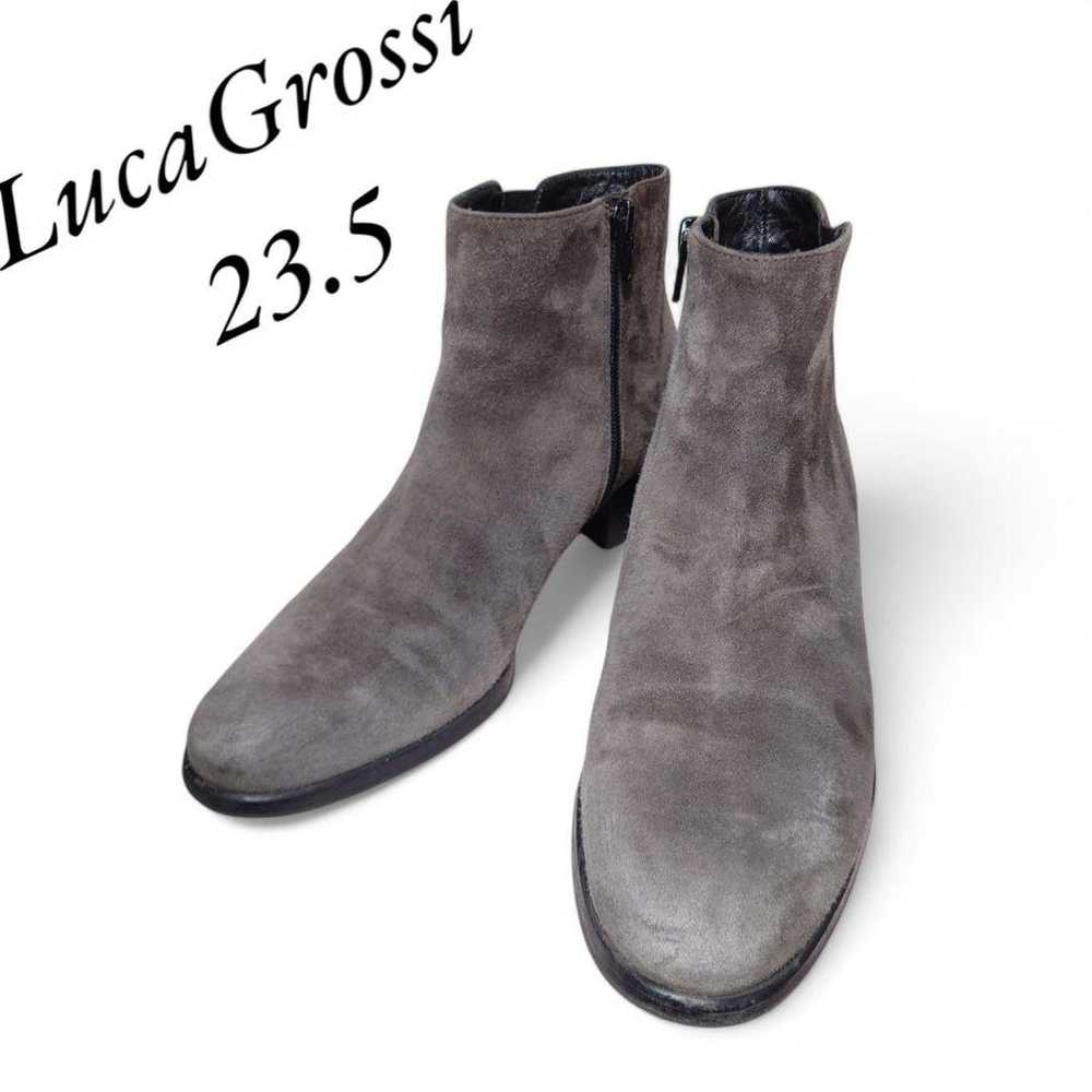 LucaGrossi Gray Side Gore Boots 23.5 Side Zip Sue… - image 1