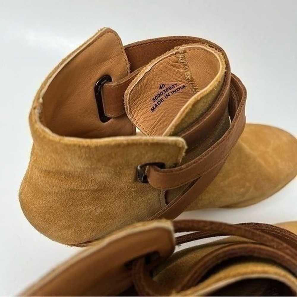 Free People Bungalow Wooden Clog Boots Tan Suede … - image 8