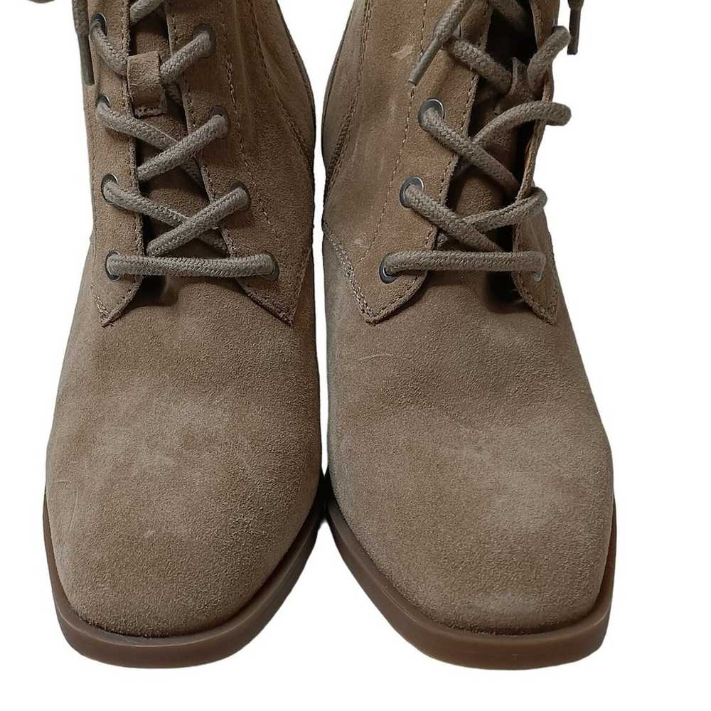 Lucky Brand Wadil Stone Taupe Suede Leather Lace … - image 3