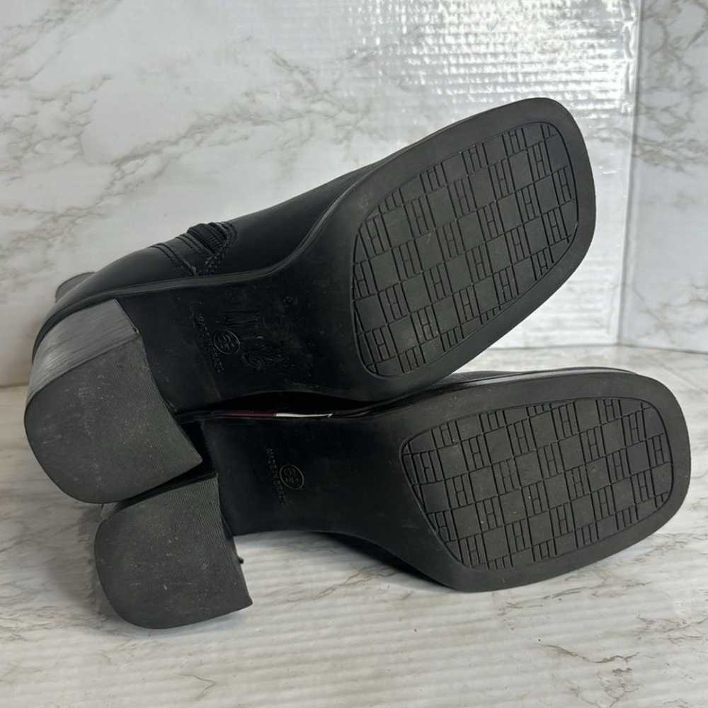 Y2K Tommy Hilfiger Black Leather Square Toe Chunk… - image 11