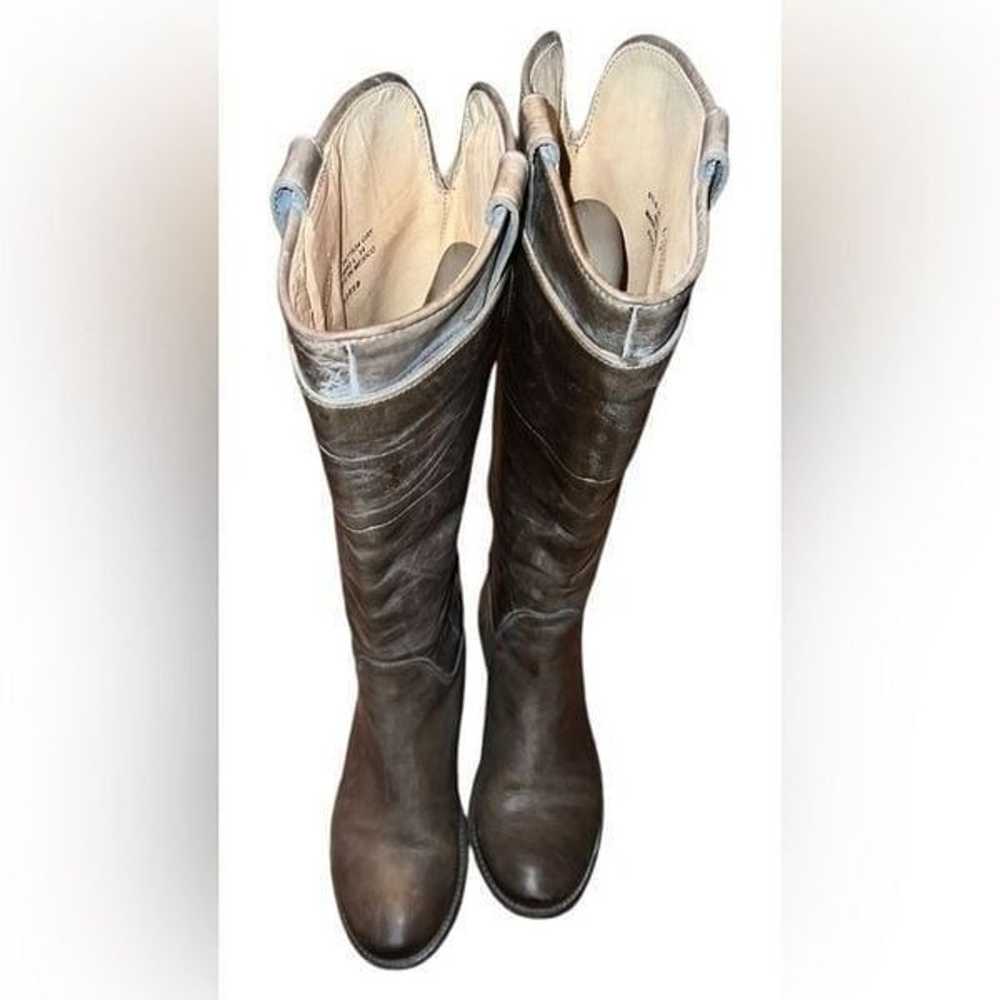 Frye Taupe or Gray Leather Tall Boots Size 6 1/2 B - image 1