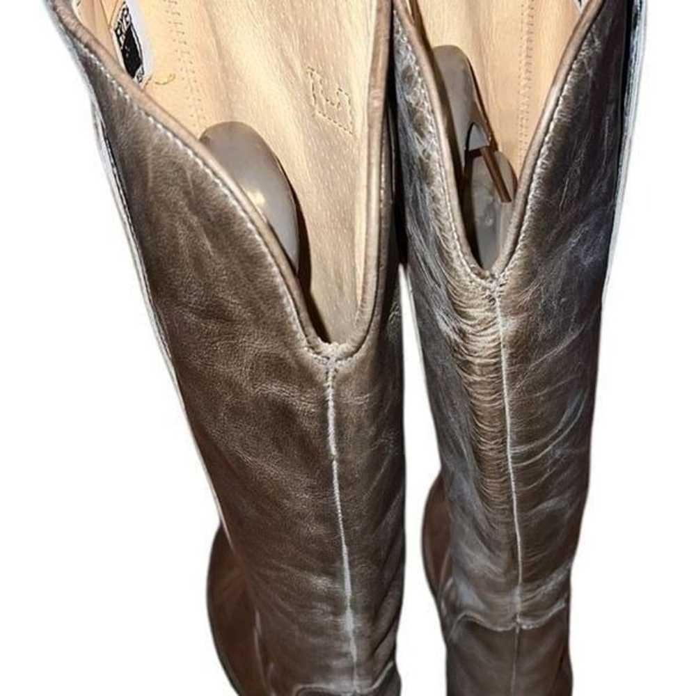 Frye Taupe or Gray Leather Tall Boots Size 6 1/2 B - image 2