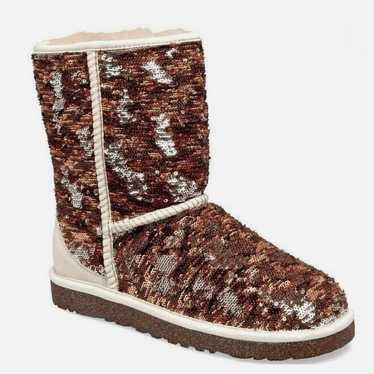 UGG Classic Short Champagne Sparkle Sequin Boots