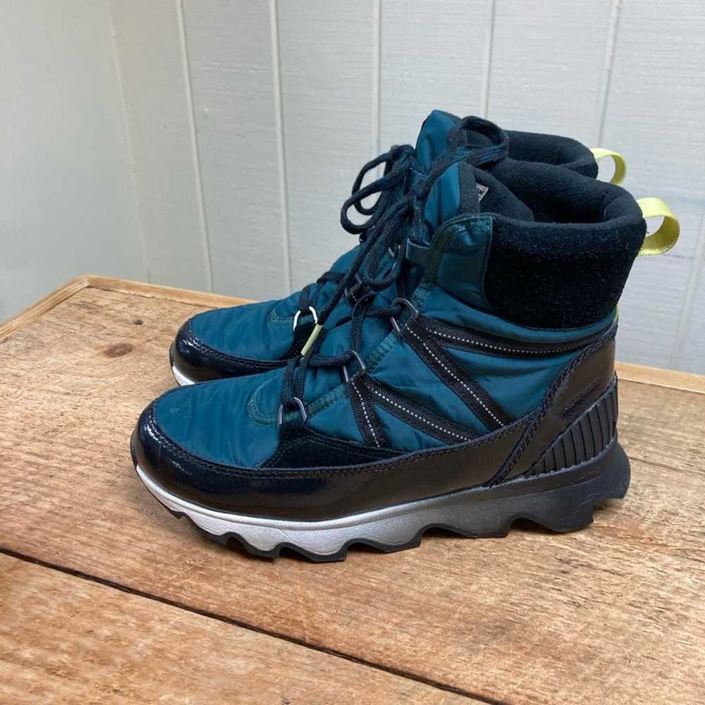 Sorel Boots Winter Fleece Lined Teal Women's 10 - image 2