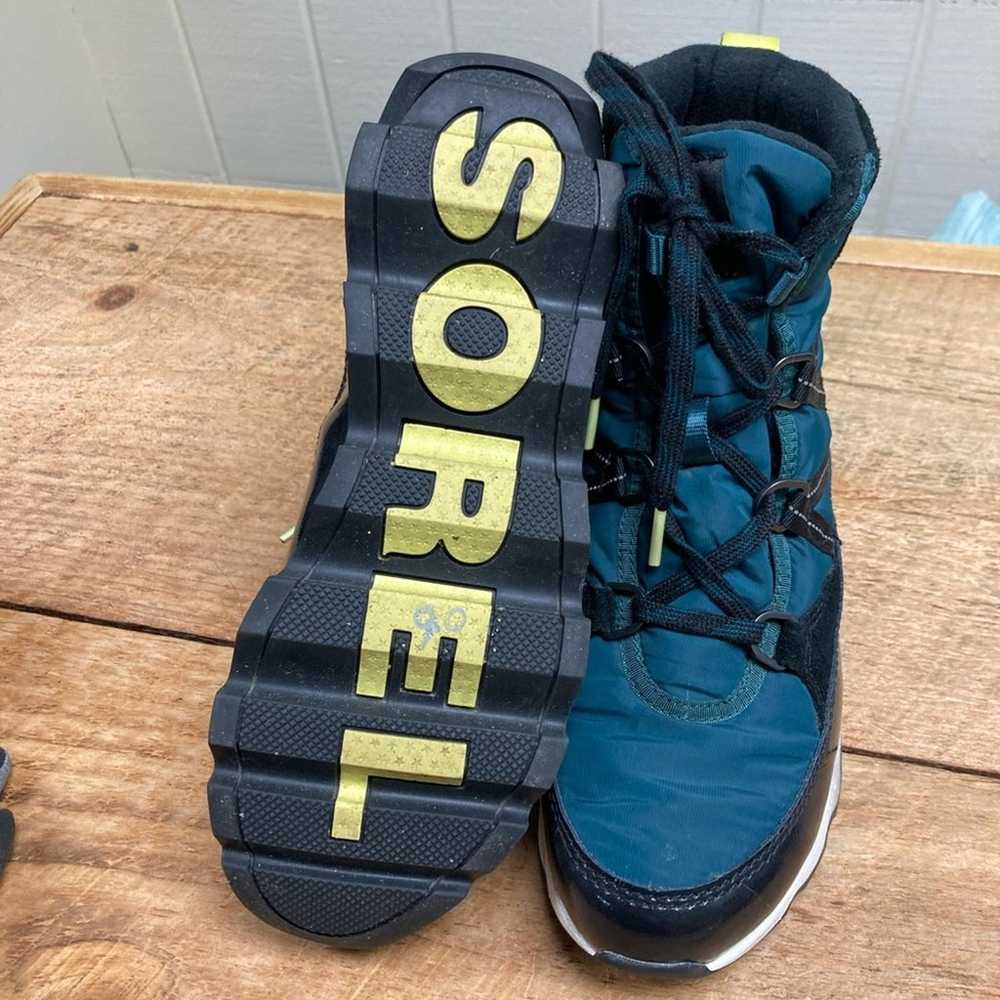 Sorel Boots Winter Fleece Lined Teal Women's 10 - image 9