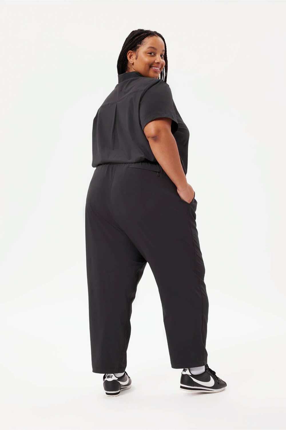 Girlfriend Collective Black Stretch Woven Jumpsuit - image 1