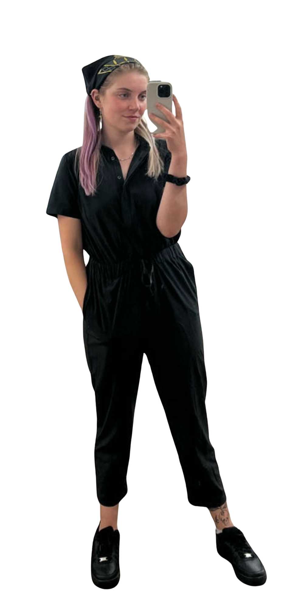 Girlfriend Collective Black Stretch Woven Jumpsuit - image 3