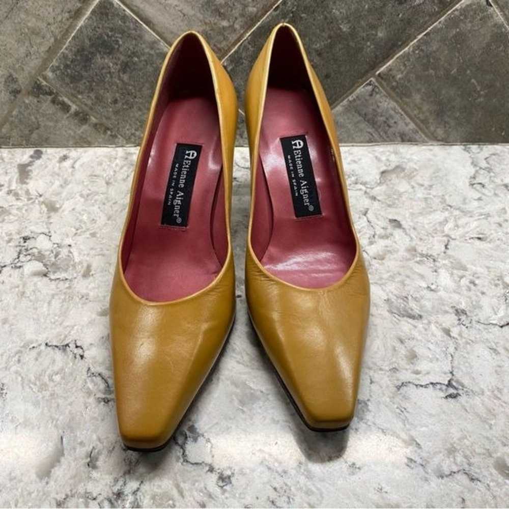 Etienne Aigner Caramel Color Leather Pump - image 2