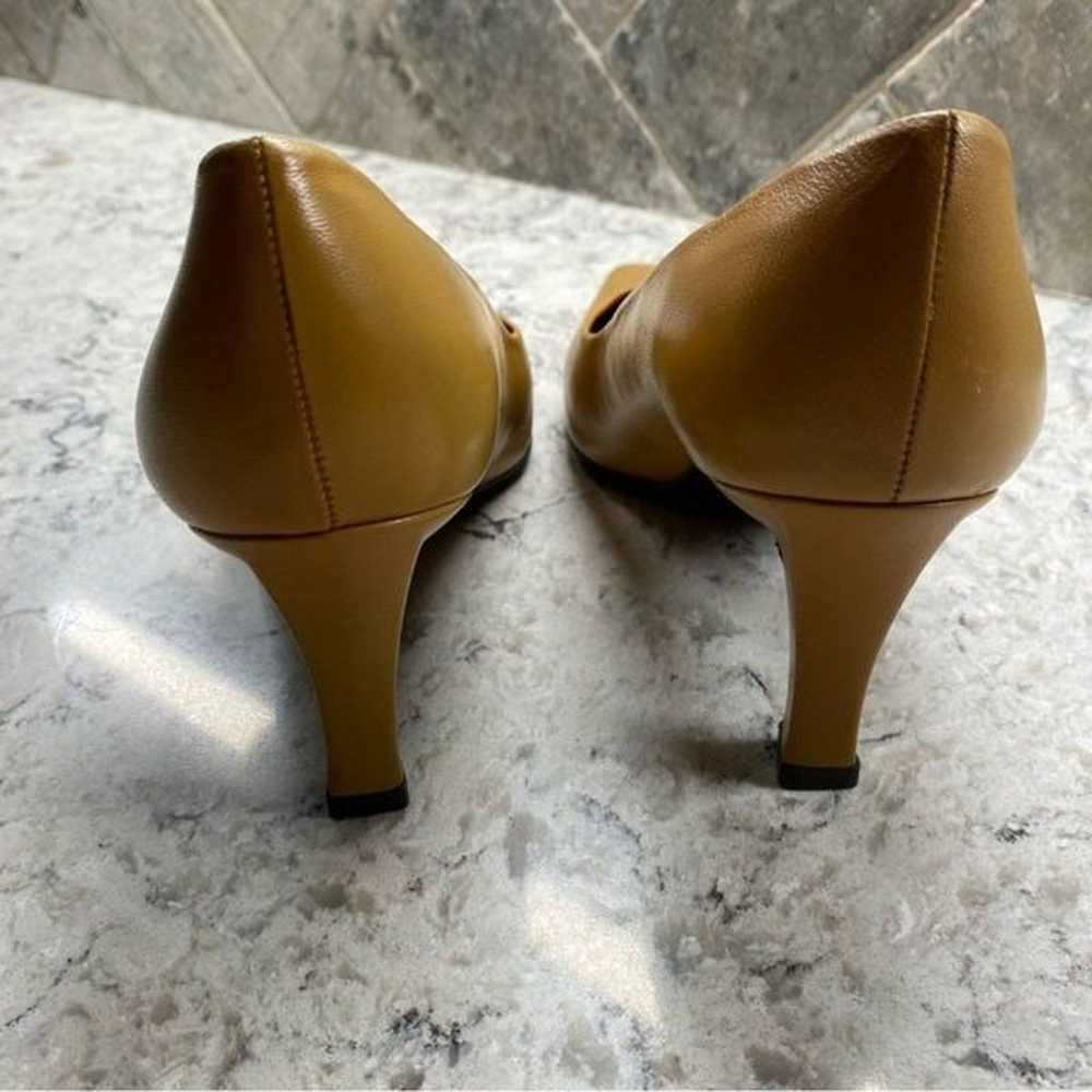 Etienne Aigner Caramel Color Leather Pump - image 3