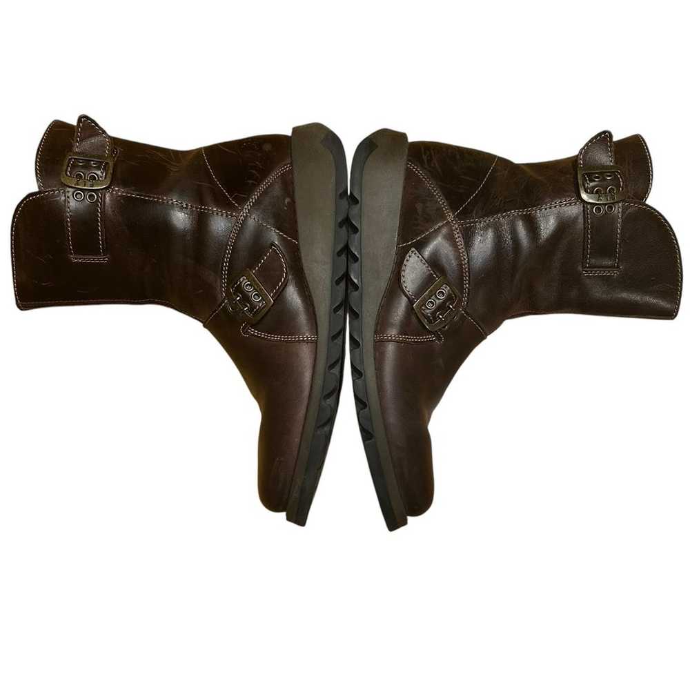 FLY London Brown Leather Zip Up Wedge SETI Rug Ch… - image 4