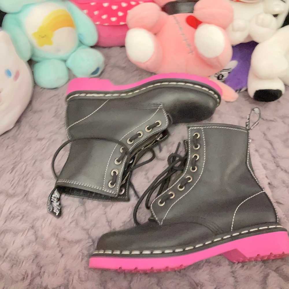 Black and Pink Doc Martens Womens Boots - image 3