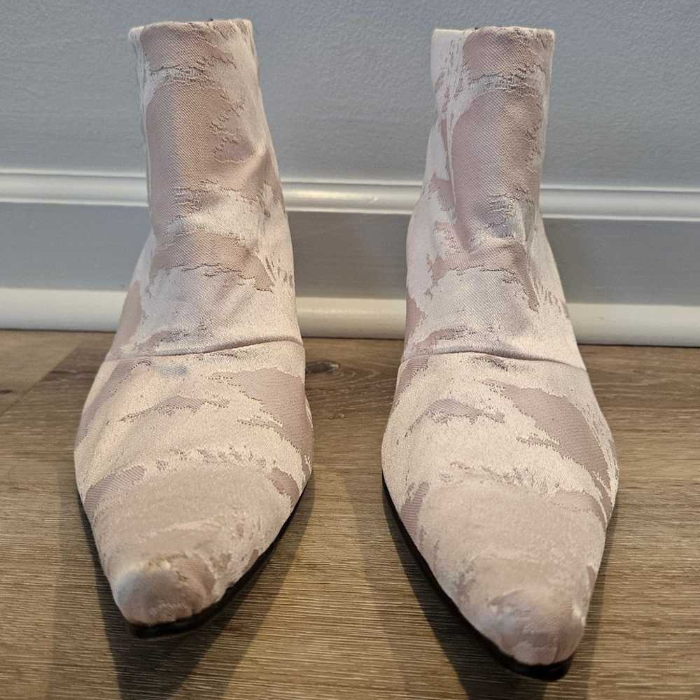 Rockwell Tharp Light Pink Silk Kitten Heel Ankle … - image 2