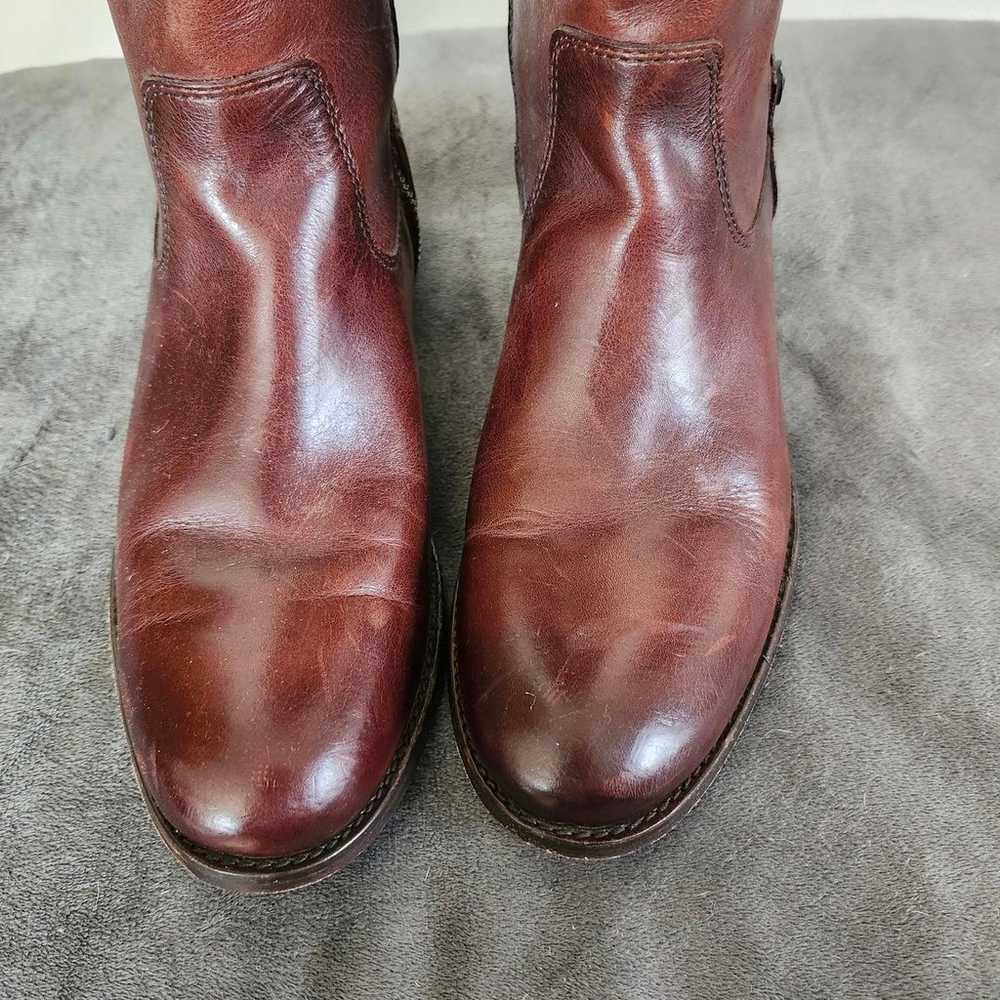 Frye Brown Riding Boots Leather Womens 8.5 Side Z… - image 5