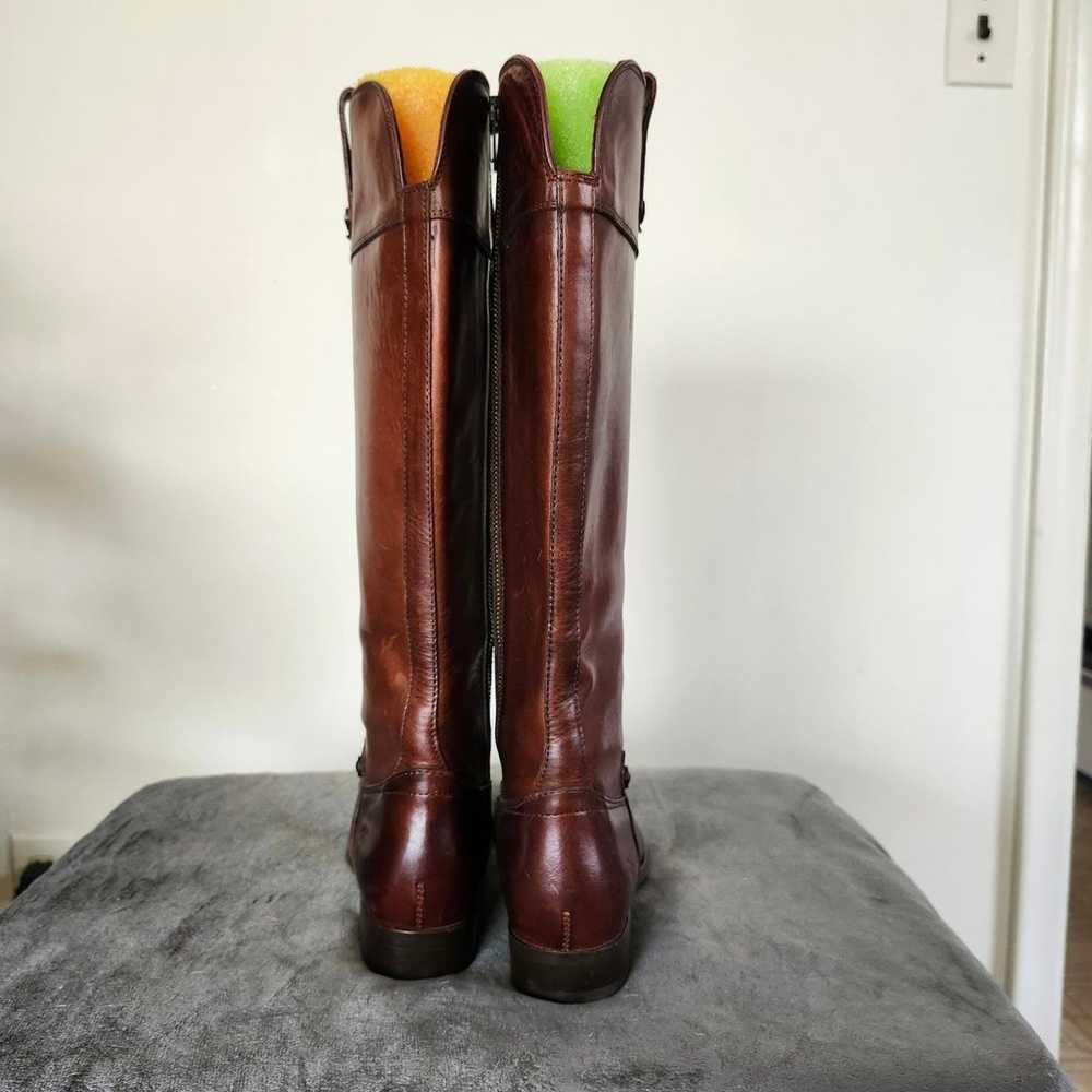 Frye Brown Riding Boots Leather Womens 8.5 Side Z… - image 8