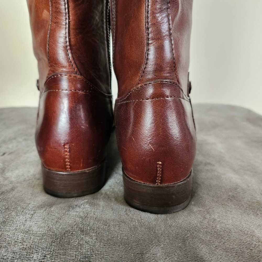 Frye Brown Riding Boots Leather Womens 8.5 Side Z… - image 9