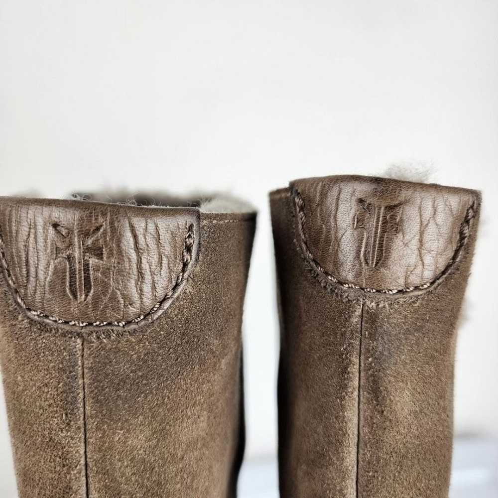 Frye Gemma Boots Suede Leather Shearling Lined Wi… - image 12