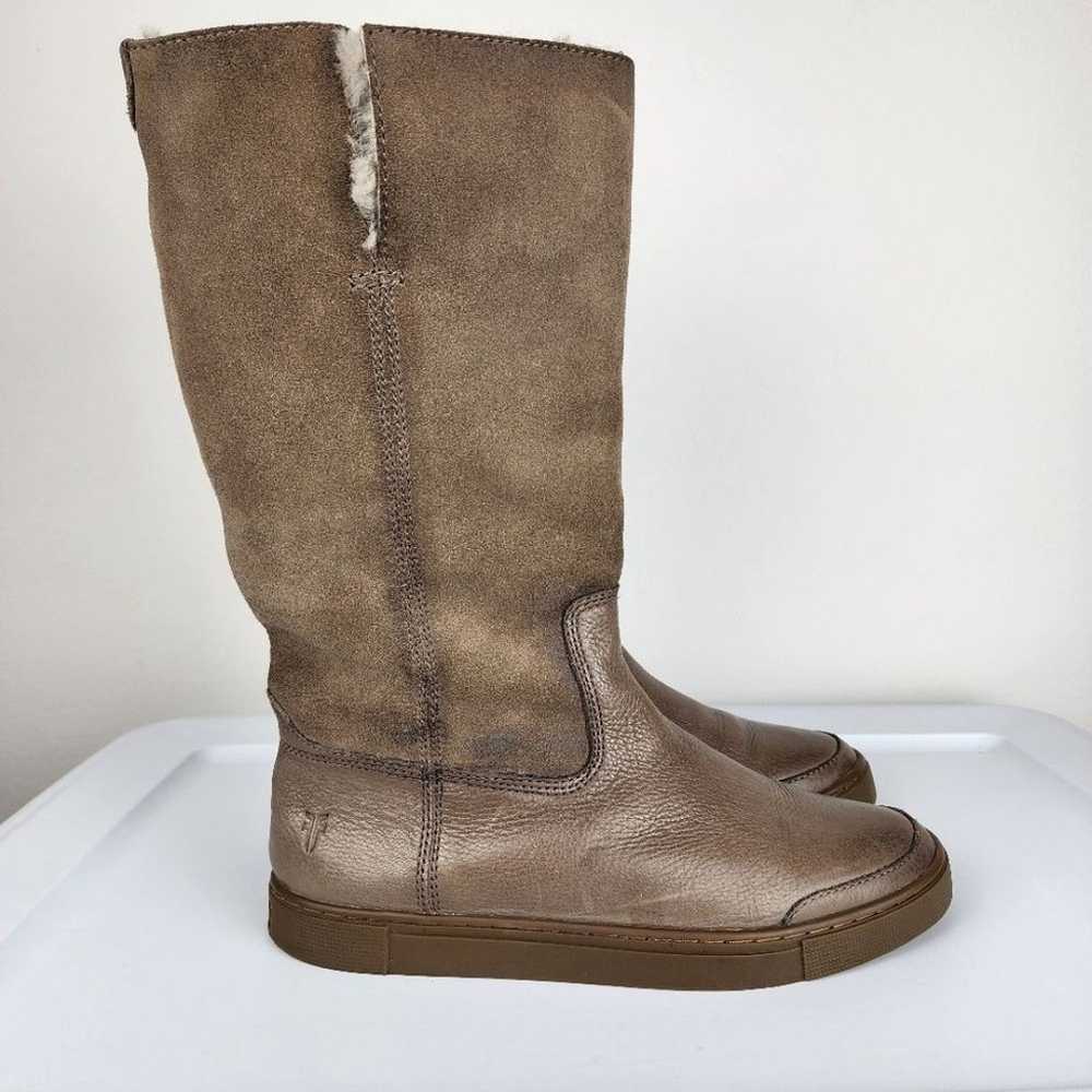 Frye Gemma Boots Suede Leather Shearling Lined Wi… - image 3