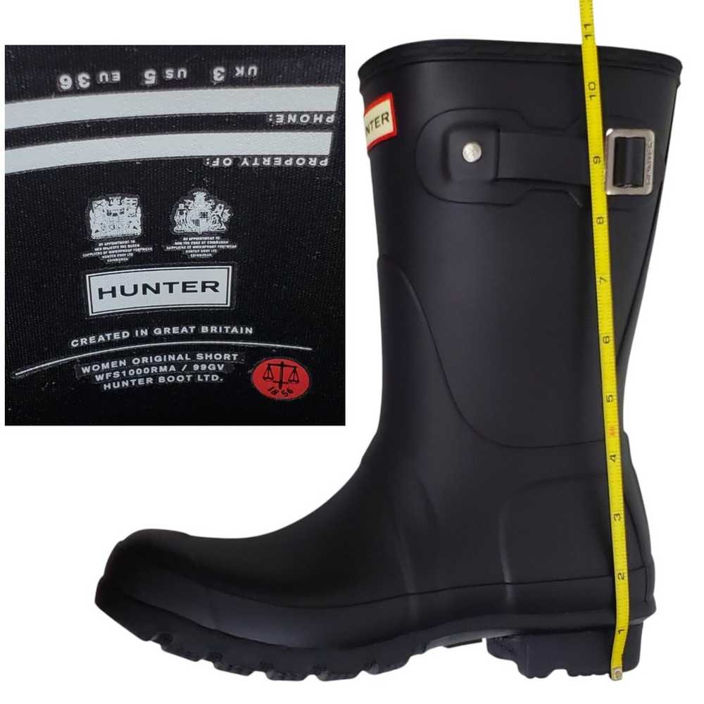 New Hunter original short rain boots black pull o… - image 12