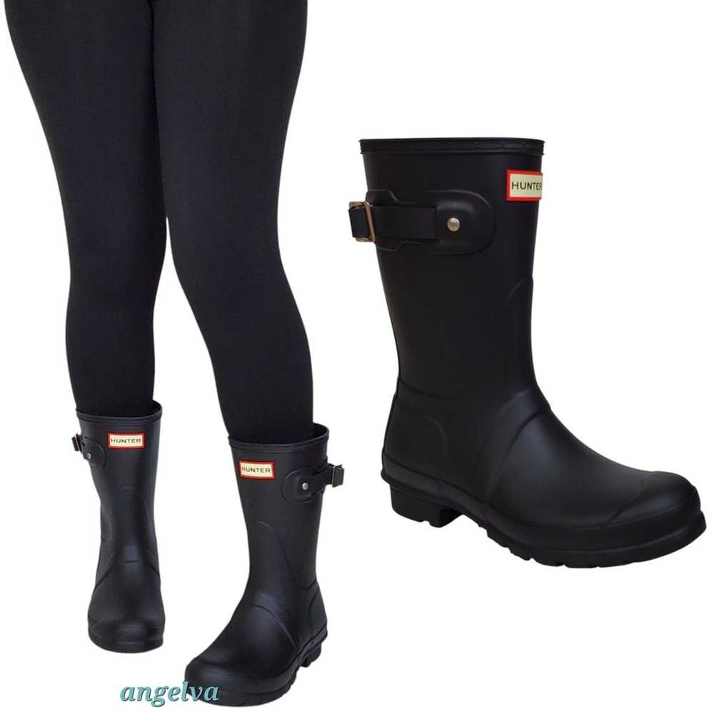 New Hunter original short rain boots black pull o… - image 1