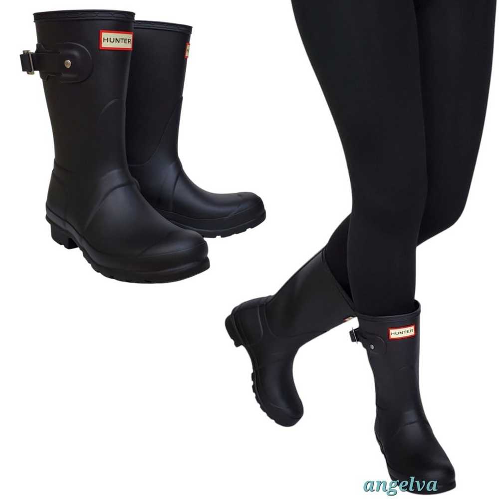 New Hunter original short rain boots black pull o… - image 4