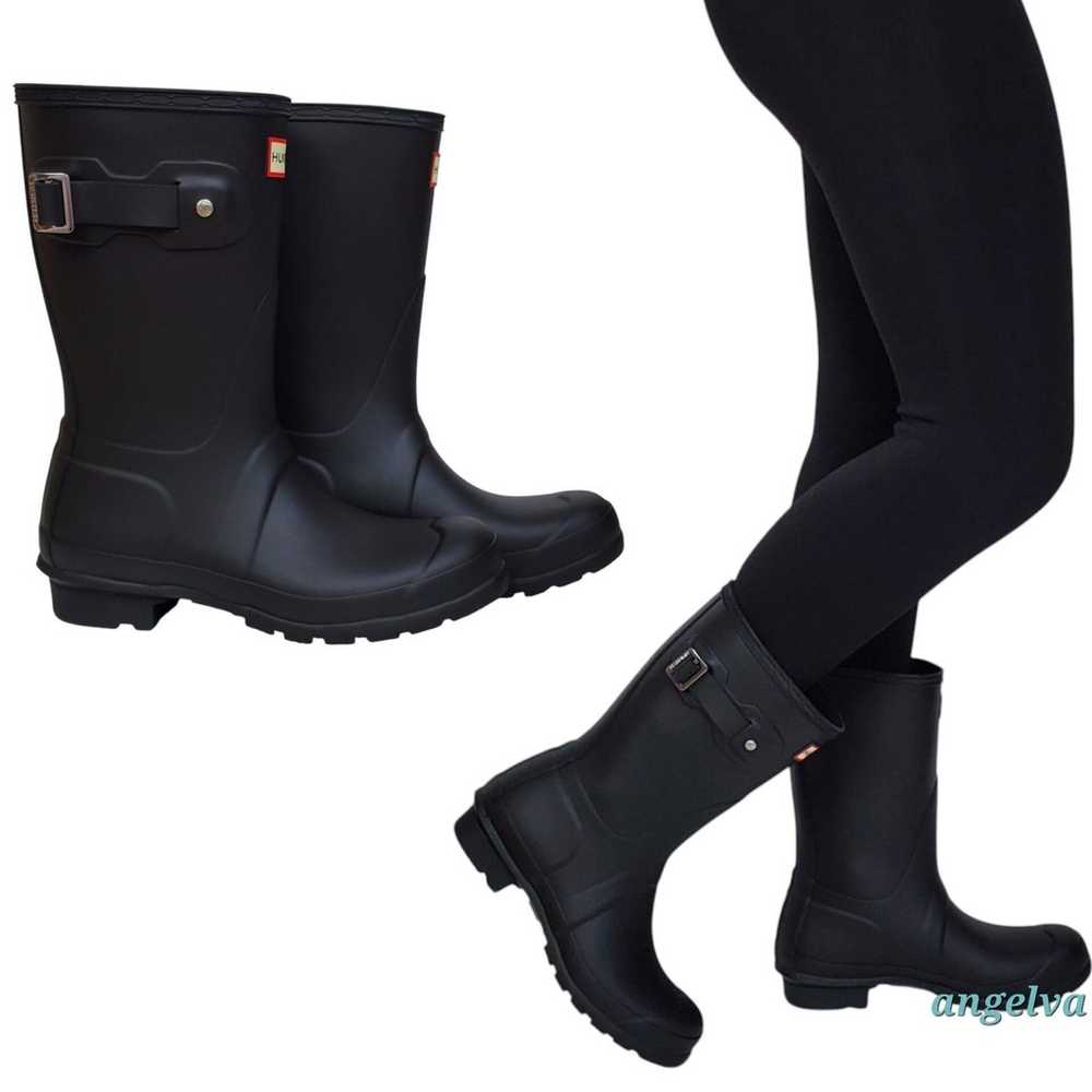 New Hunter original short rain boots black pull o… - image 5