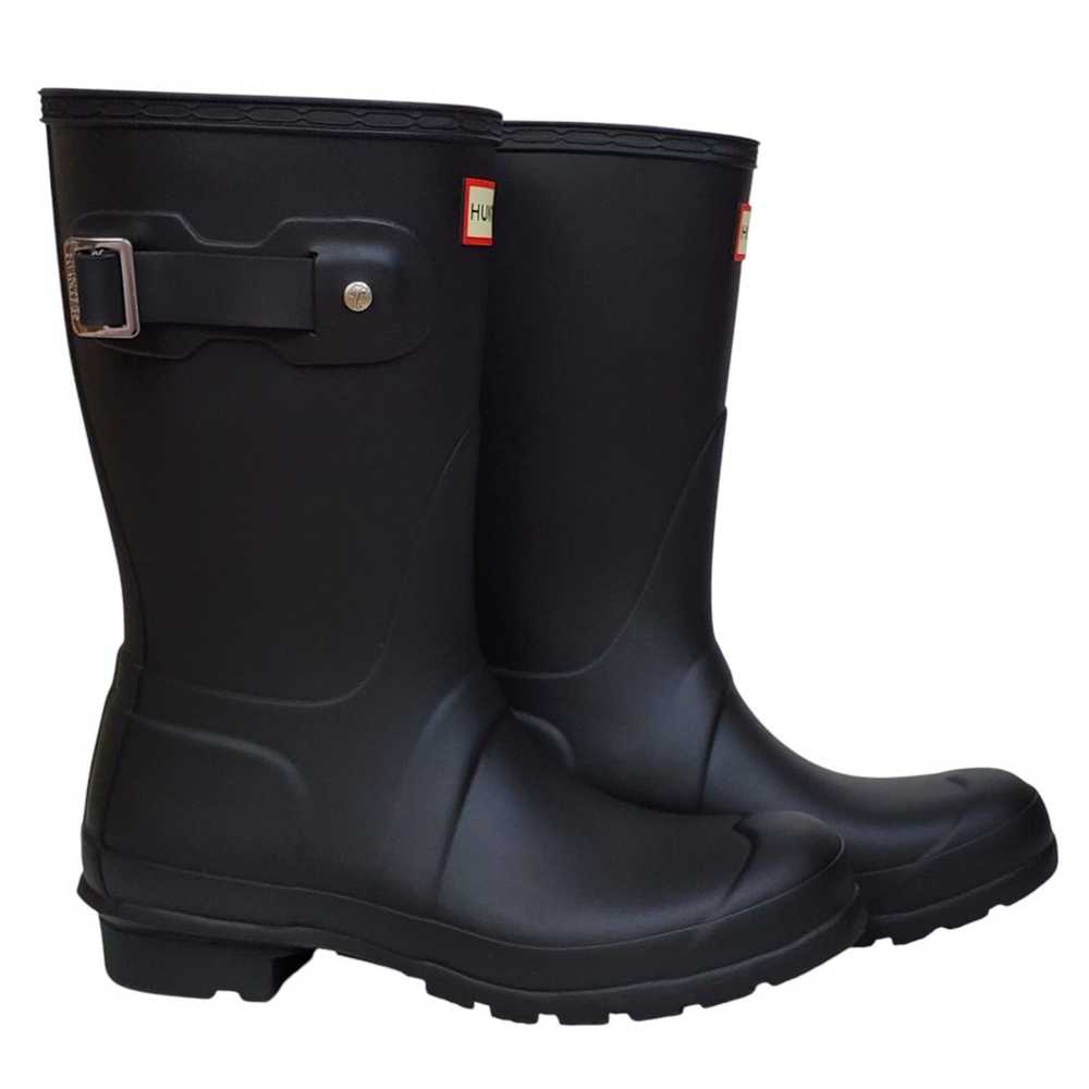 New Hunter original short rain boots black pull o… - image 7