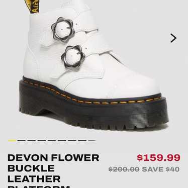 Dr Martens DEVON FLOWER BUCKLE LEATHER PLATFORM BO